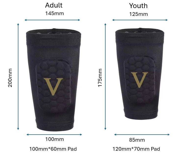 V Football Sleeve Shinpads - Youth 7-12 Years